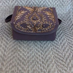 Souve Vintage Brown Beaded Box Cocktail Bag